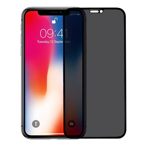 Vendas iPhone X Privacy hayalet kavisli kenarlı ekran koruyucu