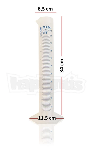 ISOLAB 500ml Plastik Mezür Mavi Skala - 4