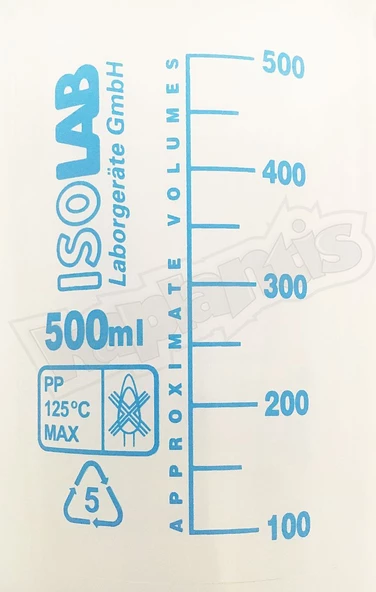 ISOLAB 500ml Ölçü Kabı Beher Mavi Skala - 6