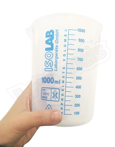 ISOLAB 1000ml Ölçü Kabı Beher Mavi Skala - Resim 2