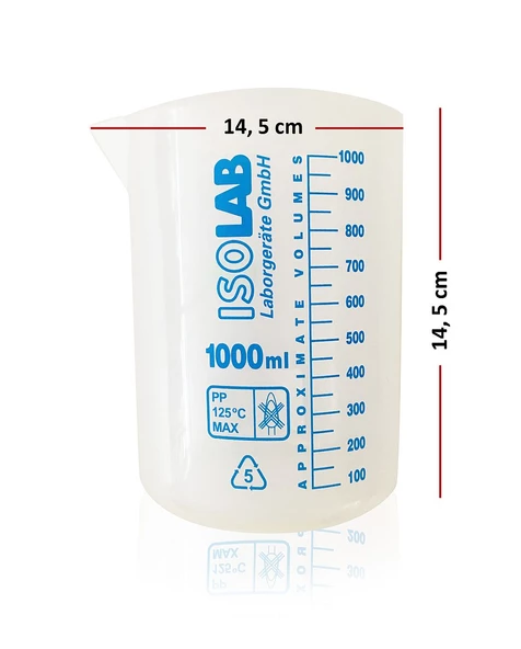 ISOLAB 1000ml Ölçü Kabı Beher Mavi Skala - Resim 5