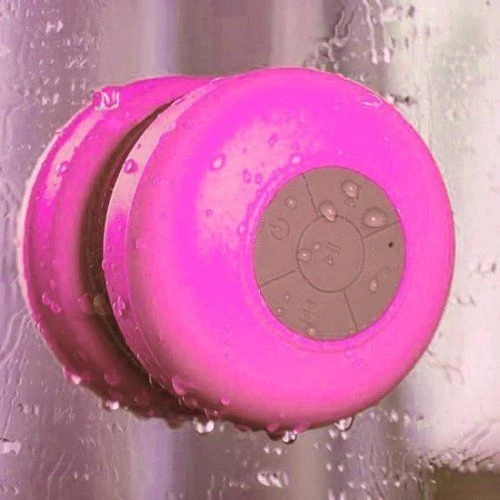 Su Geçirmez Mini Bluetooth Duş Hoparlörü (Pembe) - 6