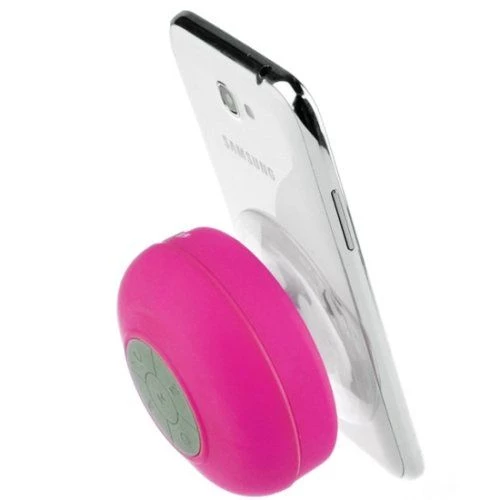 Su Geçirmez Mini Bluetooth Duş Hoparlörü (Pembe) - 5
