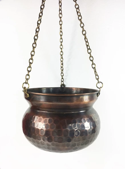 Shark Anatolia Kabak Bakır Askılı Saksı 17cm - 2