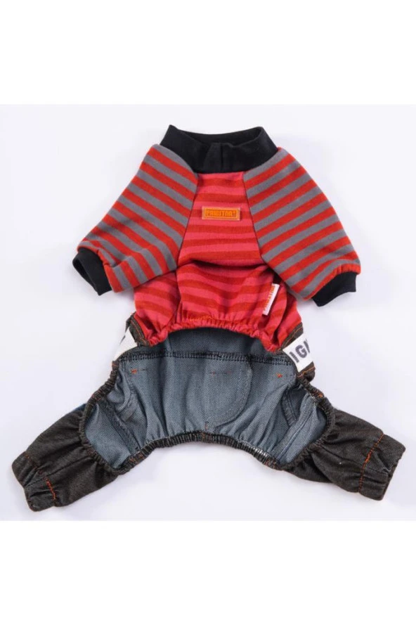 Pawstar Kedi ve KÜÇÜK Köpek Terracotta Foodie Rompers 2XL Sırt38cm Göğüs55cm Boyun34cm - 4