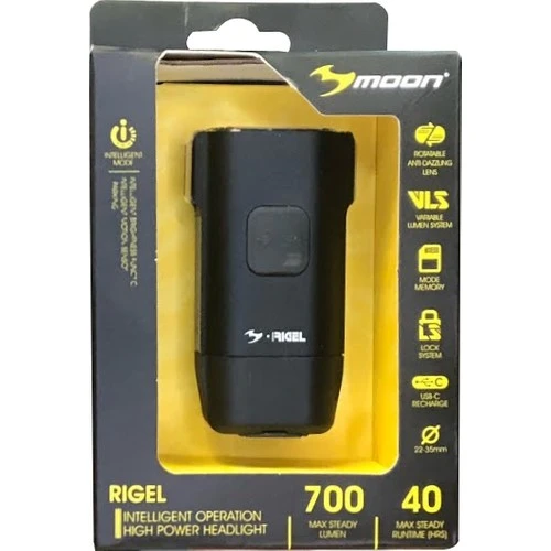 Moon Rigel 700LM USB Şarjlı Bisiklet Ön Far Aydınlatma - Resim 5