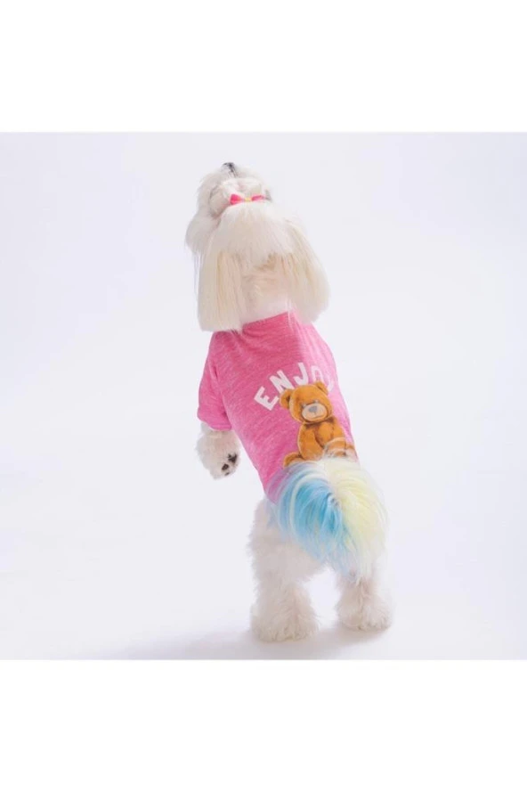 Pawstar Kedi ve KÜÇÜK Köpek Pink Enjoy L Sırt33cm Göğüs46cm Boyun30cm