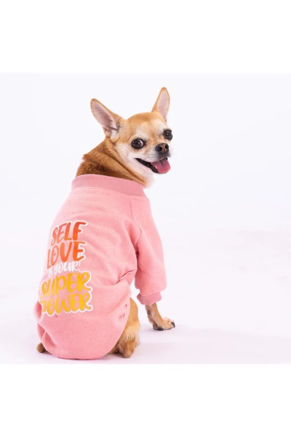 Pawstar Köpek Pink Power Sweat Large Sırt33cm Göğüs46cm Boyun30cm