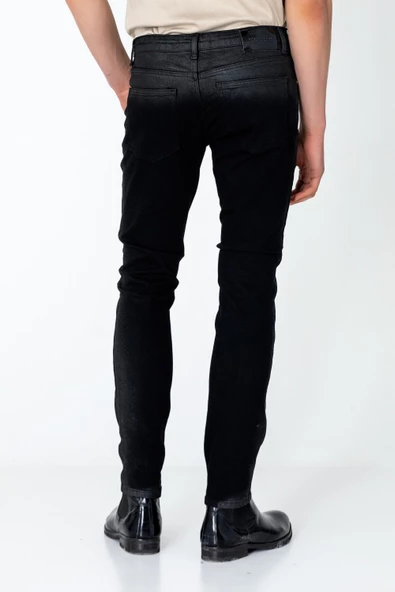 Erkek Regular Fit Sade Rahat Yağlı Kot pantolon - 4