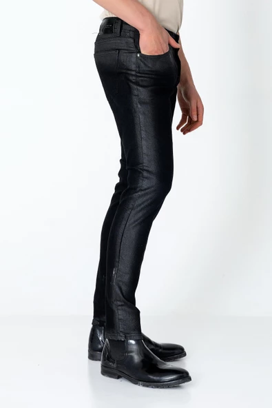 Erkek Regular Fit Sade Rahat Yağlı Kot pantolon - 5