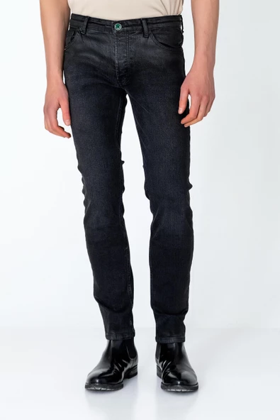 Erkek Regular Fit Sade Rahat Yağlı Kot pantolon - 12