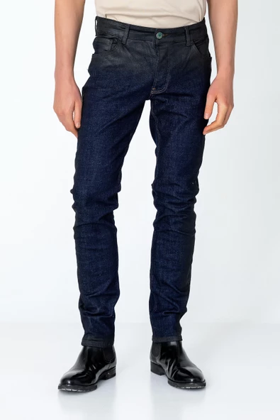 Erkek Regular Fit Sade Rahat Yağlı Kot pantolon - 11