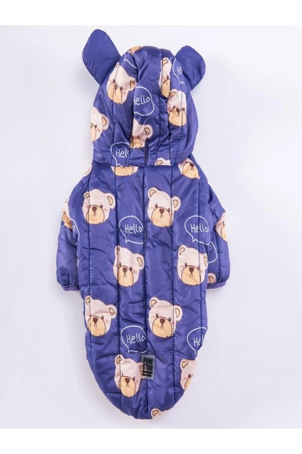 Pawstar Köpek Blue Teddy Puff Raincoat Large Sırt33cm Göğüs46cm Boyun30cm - 2