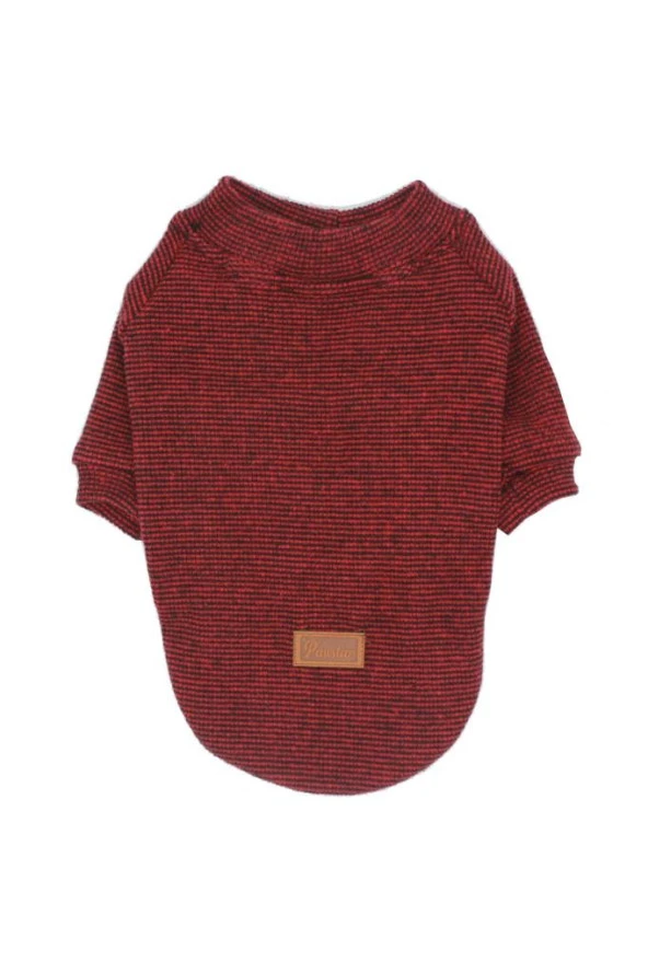 Pawstar Kedi ve KÜÇÜK Köpek Kırmızı Triko Sweat M Sırt28cm Göğüs41cm Boyun26cm
