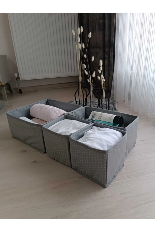 Puantiyeli 4lü Çok Amaçlı Dolap Içi Ve Çekmece Içi Düzenleyici Organizer Kutu Seti