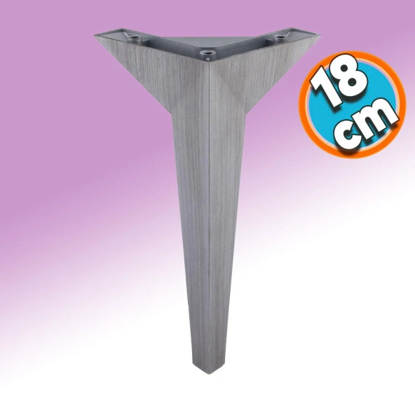 Mobilya Kanepe Sehpa TV Ünitesi Baza Koltuk Ayağı Çekyat Saten Gri Eskitme 18 cm Ayak