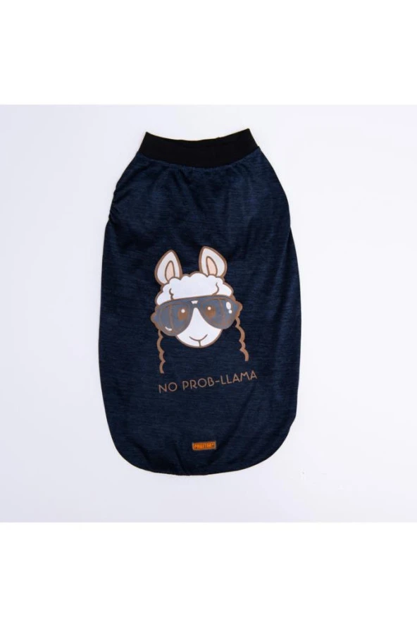 Pawstar Köpek Navyblue NoProb-Lama Big T-shirt Büyük 3XLarge Sırt49cm Göğüs66cm Boyun43cm - 2