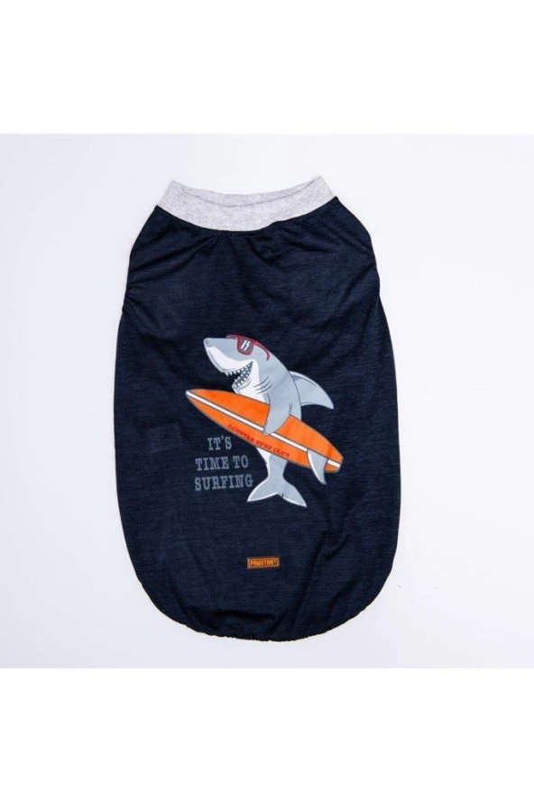 Pawstar Köpek Navyblue Shark Big T-shirt Büyük 5XLarge Sırt62cm Göğüs79cm Boyun51cm - 2