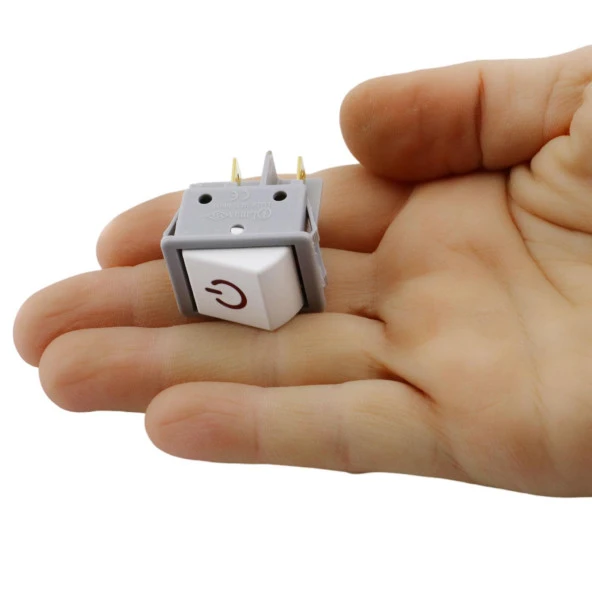 Işıklı Anahtar Aç Kapa Düğme On Off Dört Ayak Beyaz Plastik - 3