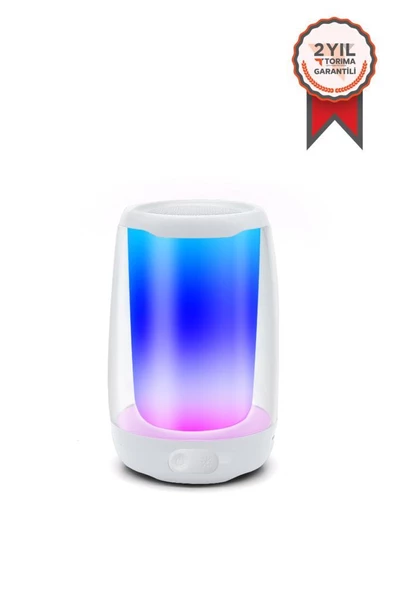 Torima PLUSE4 Mini Taşınabilir Rgb Ledli Bluetooth Hoparlör Beyaz