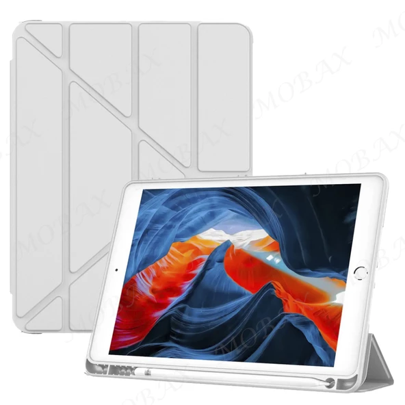 Samsung Galaxy Tab S6 Lite 2024 P620 P610 Kılıf Kalem Bölmeli Trifolding Case 13-15-17 - 6