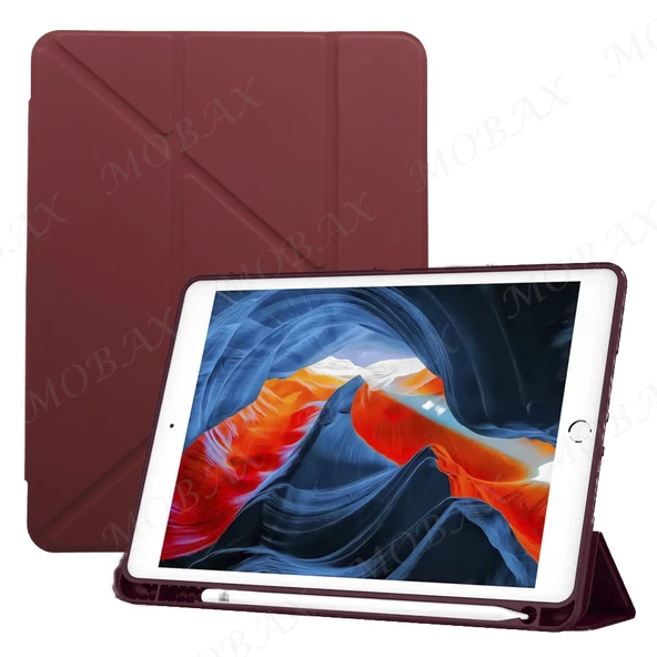 Samsung Galaxy Tab S6 Lite 2024 P620 P610 Kılıf Kalem Bölmeli Trifolding Case 13-15-17 - 6