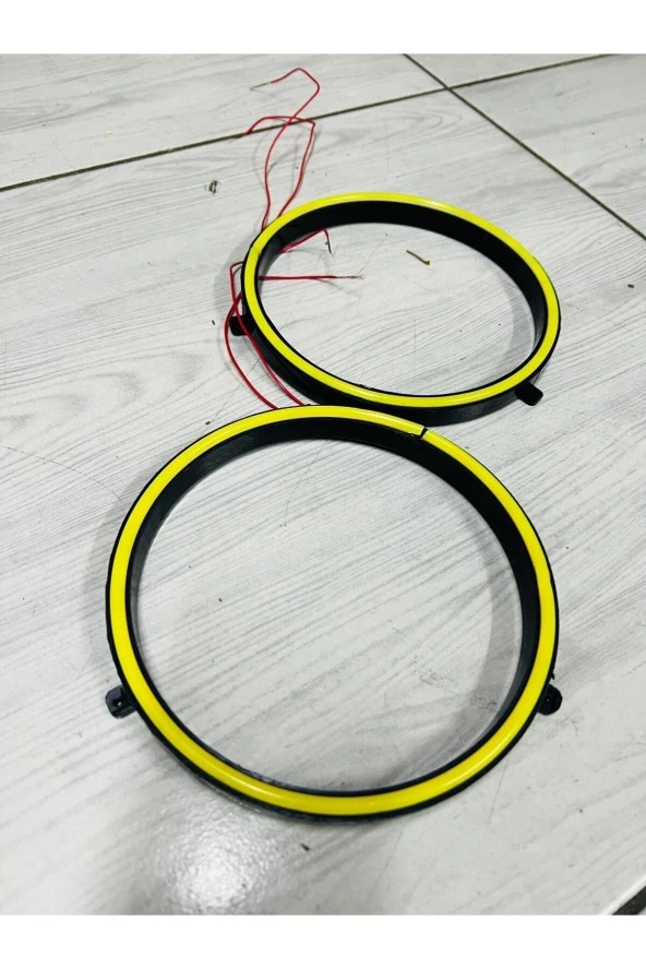 Neon Ledli Kasnak 16cm Amber Turuncu  (1 çift) - 3