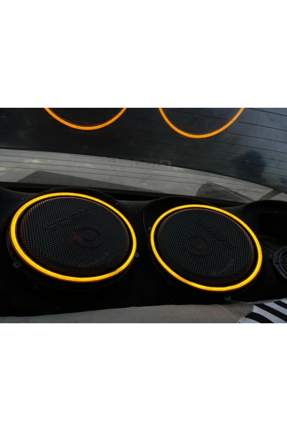 Neon Ledli Kasnak 16cm Amber Turuncu  (1 çift) - 5