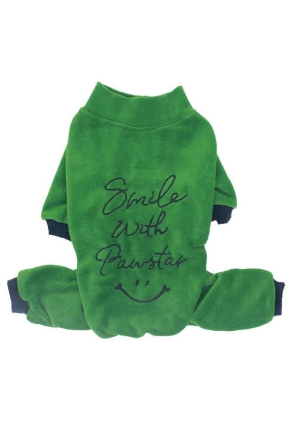 Pawstar Kedi ve KÜÇÜK Köpek Koyu Yeşil Smile Tulum 2XL Sırt43cm Göğüs58cm Boyun38cm - 4