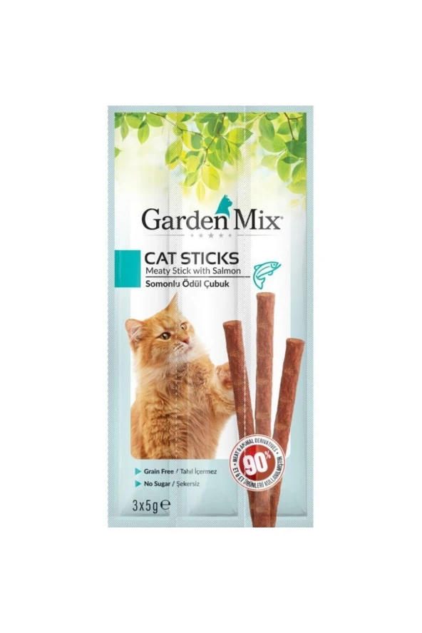 Gardenmix Somonlu Kedi Stick Ödül 3*5g