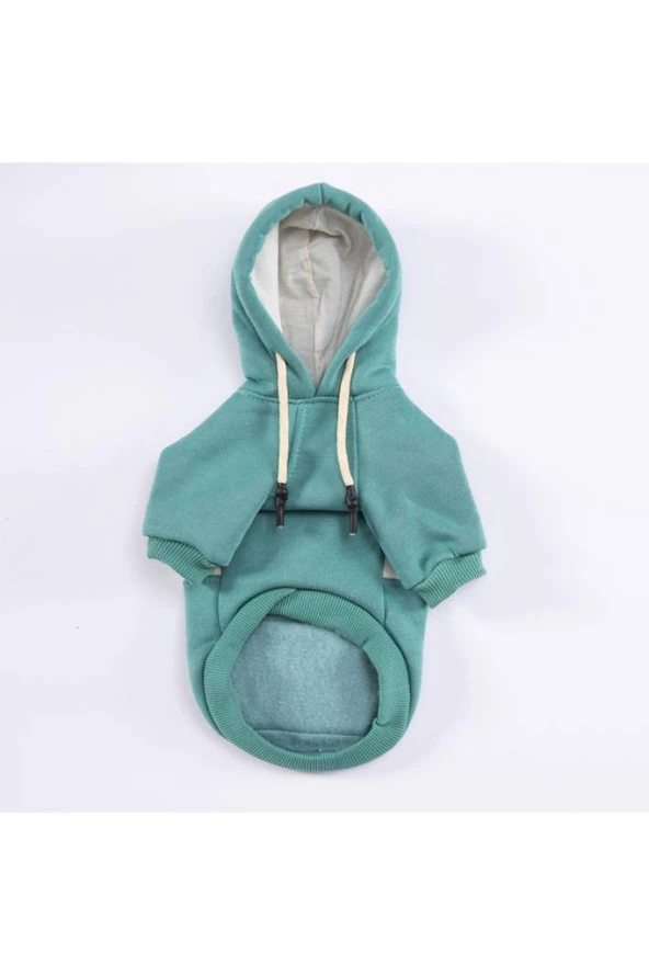 Pawstar Kedi ve KÜÇÜK Köpek Green Cute Hoodie L Sırt33cm Göğüs46cm Boyun30cm - 5