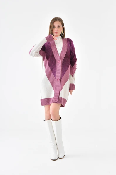 FTZ Women Kadın Geçişli Hırka  Gül 20634 ürün görseli 1