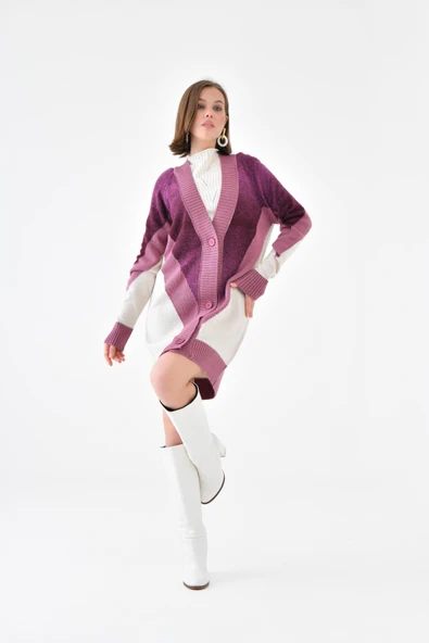 FTZ Women Kadın Geçişli Hırka  Gül 20634 - Resim 2