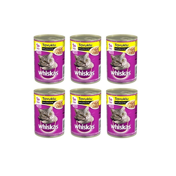 Whiskas Tavuklu Konserve Kedi Maması 400 Gr X 6 Adet