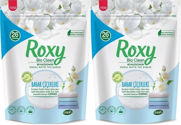 Dalan Roxy Bio Clean Matik Sabun Tozu 800GR Bahar Çiçekleri (2 Li Set) (52 Yıkama)