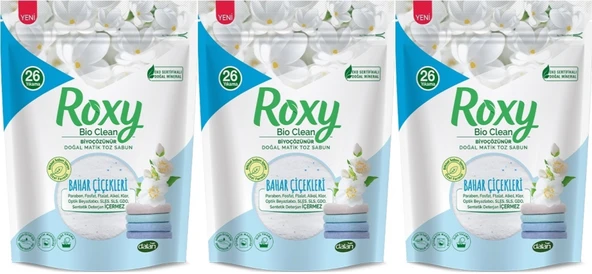 Dalan Roxy Bio Clean Matik Sabun Tozu 800GR Bahar Çiçekleri (3 Lü Set) (78 Yıkama)