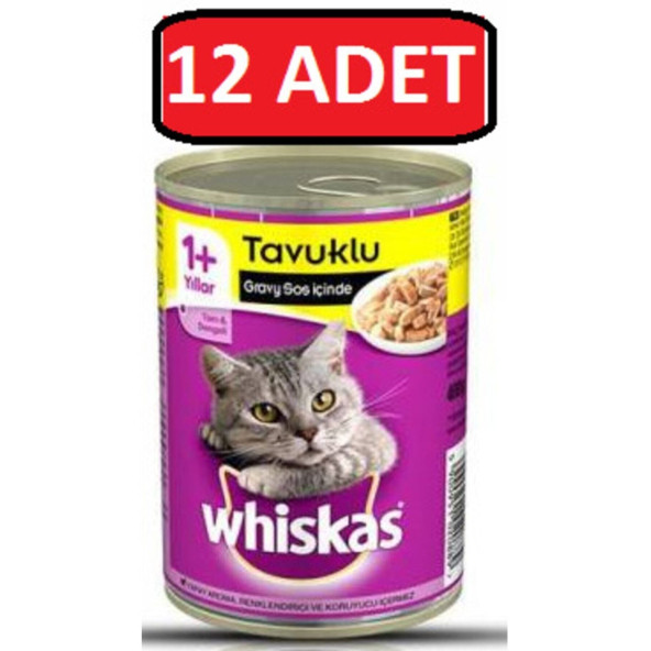 Whiskas Tavuklu Konserve Kedi Maması 400 Gr X 12 Adet