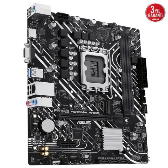ASUS PRIME H610M-K ARGB 2xDDR5 VGA/HDMI 1xM.2 1xGLAN 1700P ANAKART - 2