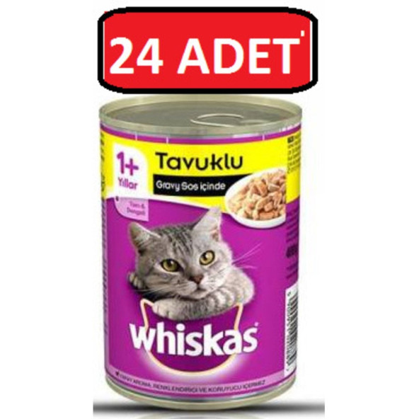 Whiskas Tavuklu Konserve Kedi Maması 400 Gr X 24 Adet