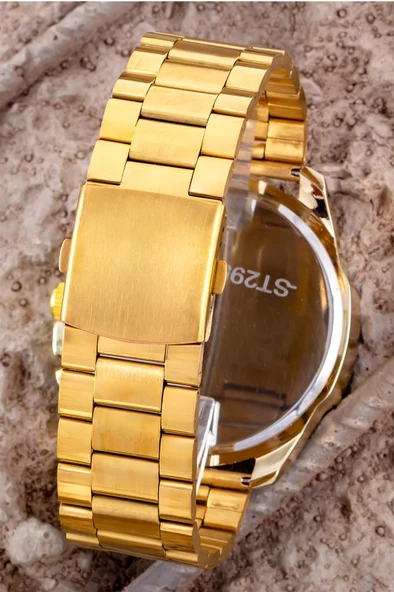 Sarı Kasa ve İç Kadranlı Çelik Kordon Erkek Saati - Trend Tasarım - ST-304379 - 2