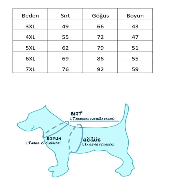 Pawstar Köpek T-Shirt Yeşil Shark Büyük 6XL Sırt69cm Göğüs86cm Boyun55cm - 3