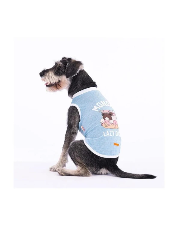 Pawstar Kedi ve KÜÇÜK Köpek T-Shirt Ice Blue Lazy 2XL Sırt43cm Göğüs58cm Boyun38cm