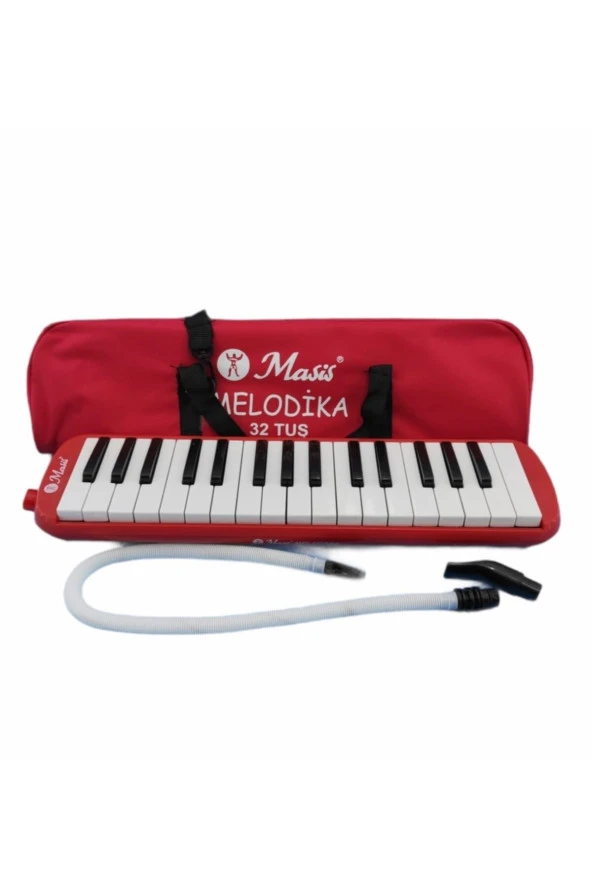 Melodika Kırmızı Bez Çantalı 32 Tuşlu - Kırmızı ürün görseli 1