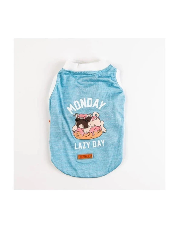 Pawstar Kedi ve KÜÇÜK Köpek T-Shirt Ice Blue Lazy XL Sırt38cm Göğüs55cm Boyun34cm - 3