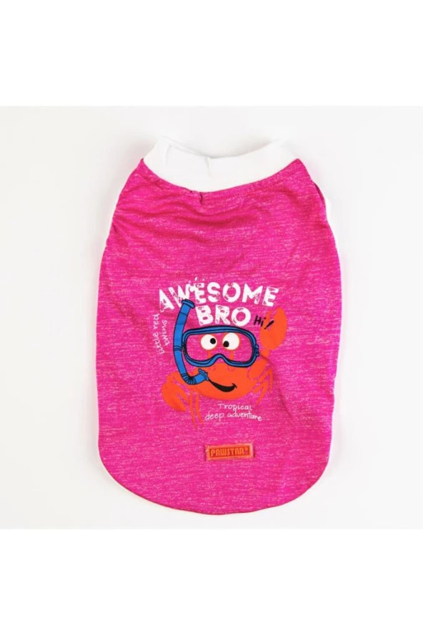 Pawstar Kedi ve KÜÇÜK Köpek T-Shirt Fuchsia Crab M Sırt28cm Göğüs41cm Boyun26cm - 2