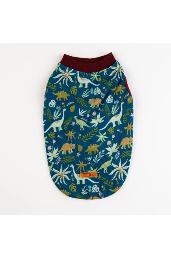 Pawstar Kedi ve KÜÇÜK Köpek T-Shirt Dino L Sırt33cm Göğüs46cm Boyun30cm - 3