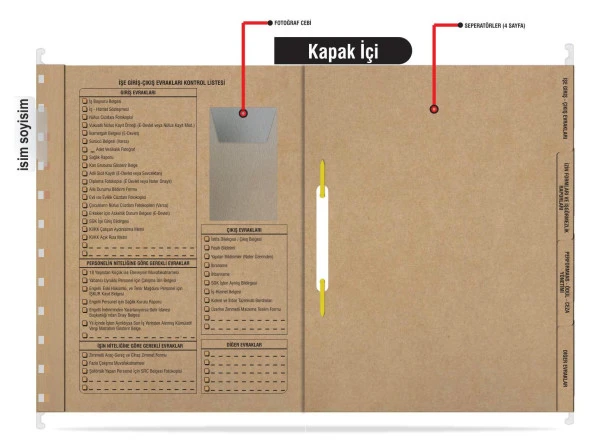 Metal Askılı Personel Özlük Dosyası 4 Yapraklı 1 Adet - 3