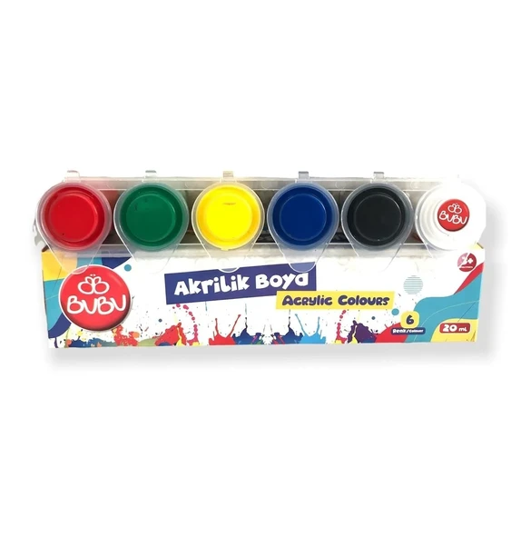 BU-BU AKRİLİK BOYA 6 RENK 20ML ürün görseli