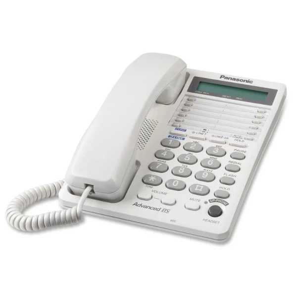 Panasonic KX-TS208W Çift Hatlı Kablolu Masa Telefonu (Kutusuz)