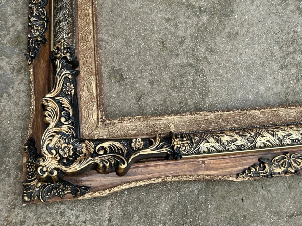 Dekoratif İşlemeli Ahşap Çerçeve 95x75cm 011 - Resim 4